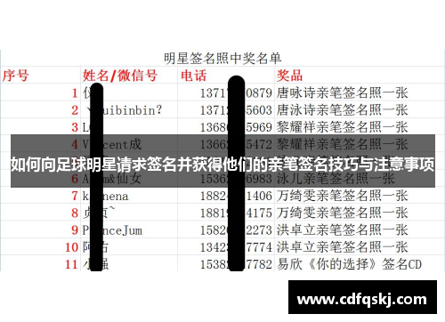 如何向足球明星请求签名并获得他们的亲笔签名技巧与注意事项